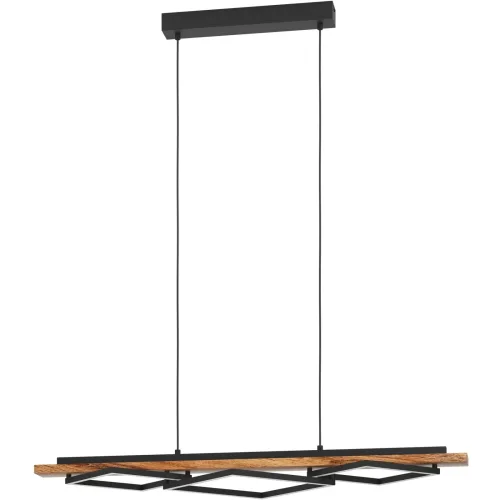 LIVIQUE, Pendellampe Boyal Schwarz, braun rustikal Dimmbar B 40 cm