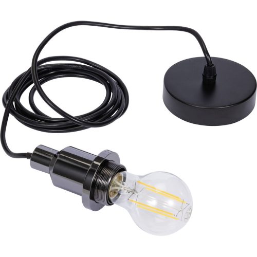 LIVIQUE, Lampenfassung Industrial Schwarz/Grau Metall 6 cm - Farbe: chrom/schwarz - Lampenfassung