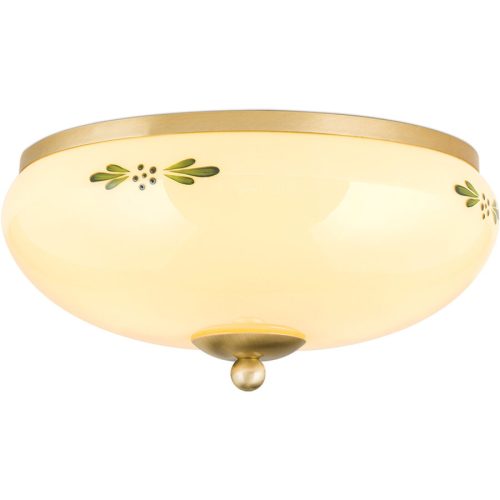 LIVIQUE, Deckenlampe Landhaus Stahl/Glas 28 cm 14 cm - Farbe: messing matt - Material: Glas/Stahl - Deckenlampe