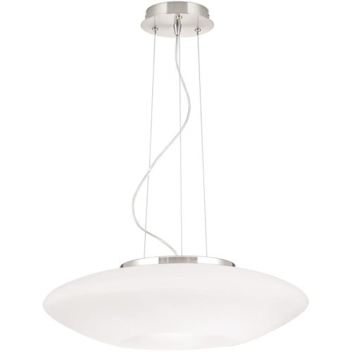 LIVIQUE, Pendellampe Blanc Weiss/Grau Stahl/Glas 49 cm 21 cm - Farbe: Nickel matt/weiss - Material: Glas/Stahl - Pendellampe
