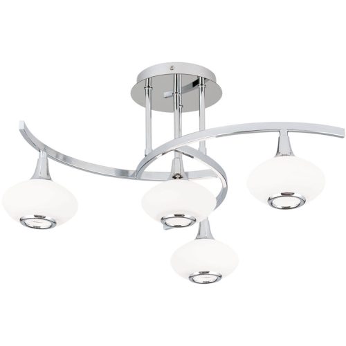 LIVIQUE, Deckenlampe Lia Grau Stahl/Glas 58 cm 27.5 cm - Farbe: chrom - Material: Glas/Stahl - Deckenlampe