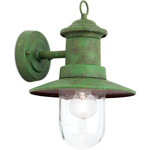 LIVIQUE, Wandlampe aussen Leonie Grün Stahl/Glas 22 cm 32 cm - Material: Glas/Stahl - Wandlampe aussen