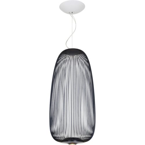 Foscarini, Foscarini Pendellampe Spokes MyLight 1 Grau Aluminium/Stahl 33 cm 71 cm - Farbe: graphit - LED - Lichtfarbe: Extra warmweiss - Pendellampe- LED