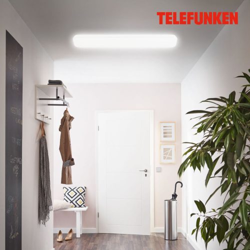 LIVIQUE, Deckenlampe Telefunken Weiss Kunststoff/Metall 116 mm 6 cm - LED - Lichtfarbe: Helles Neutralweiss - Material: Metall/Kunststoff - Deckenlampe- LED