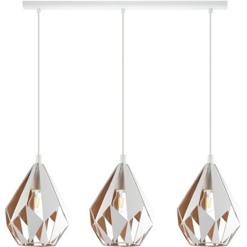Eglo, Eglo Pendellampe Carlton 1 Gold/Weiss Stahl 20.5 cm 110 cm - Farbe: weiss/gold - Pendellampe