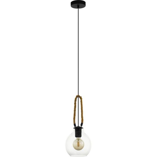 Eglo, Eglo Pendellampe Roding Braun/Schwarz Stahl/Holz 18 cm 110 cm - Material: Holz/Stahl - Pendellampe