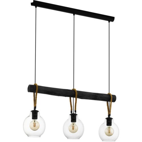 Eglo, Eglo Pendellampe Roding Braun/Schwarz Stahl/Holz 18 cm 110 cm - Material: Holz/Stahl - Pendellampe