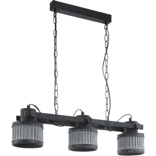 Eglo, Eglo Pendellampe Turrock Grau/Schwarz Stahl 18 cm 110 cm - Pendellampe