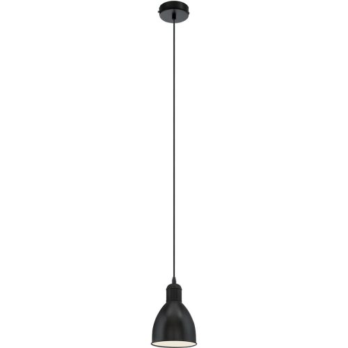 Eglo, Eglo Pendellampe Priddy Schwarz/Weiss Stahl 15.5 cm 110 cm - Pendellampe