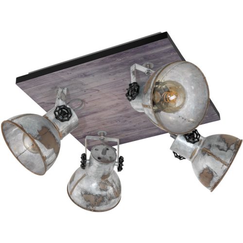 Eglo, Eglo Spot Barnstaple Braun/Schwarz Stahl/Holz 45 cm - Material: Holz/Stahl - Spot