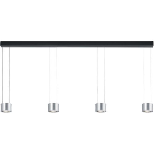 Bankamp, Designer-Pendellampe Bankamp Impulse Nickel matt 4-flammig vertical flex - Farbe: Nickel matt mit Chrom abgesetzt - LED - Lichtfarbe: Extra warmweiss