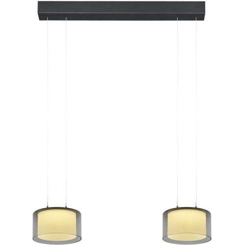 Bankamp, Designer-Pendellampe Bankamp Grand Smoke anthrazit 2 - Farbe: anthrazit matt eloxiert - LED - Lichtfarbe: Extra warmweiss - Material: Aluminium/Glas -