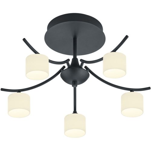 LIVIQUE, Deckenlampe Anika Schwarz Metall 53 cm 31 cm - LED - Lichtfarbe: Extra warmweiss - Deckenlampe- LED Energiesparlampe