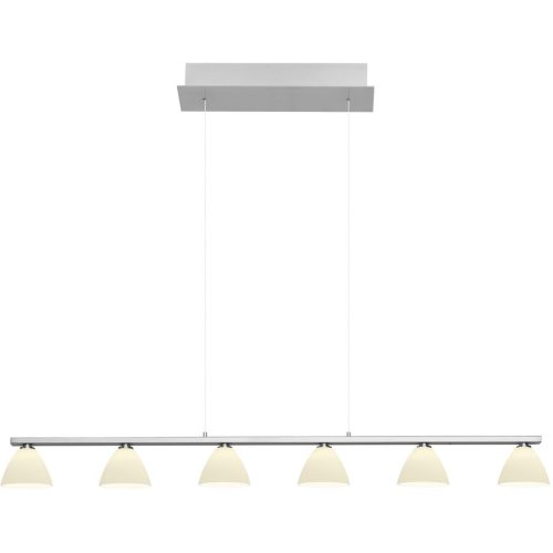 LIVIQUE, Pendellampe Emmeline Grau Metall 114 cm 150 cm - Farbe: Nickel matt mit Chrom - LED - Lichtfarbe: Extra warmweiss - Pendellampe- LED Energiesparlampe