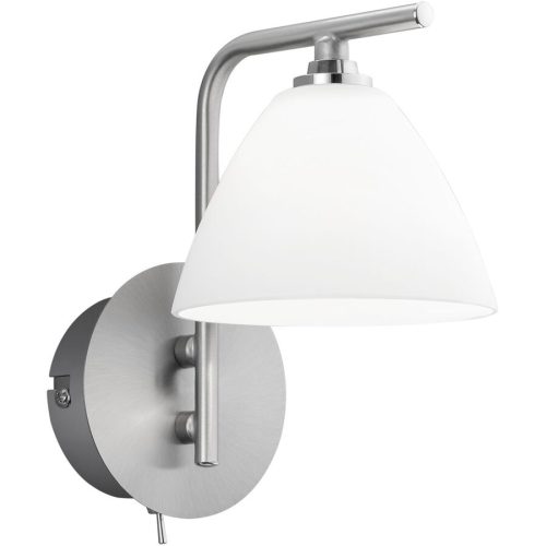 LIVIQUE, Wandlampe Emmeline Grau Metall 10 cm 19 cm - Farbe: Nickel matt mit Chrom - LED - Lichtfarbe: Extra warmweiss - Wandlampe- LED Energiesparlampe