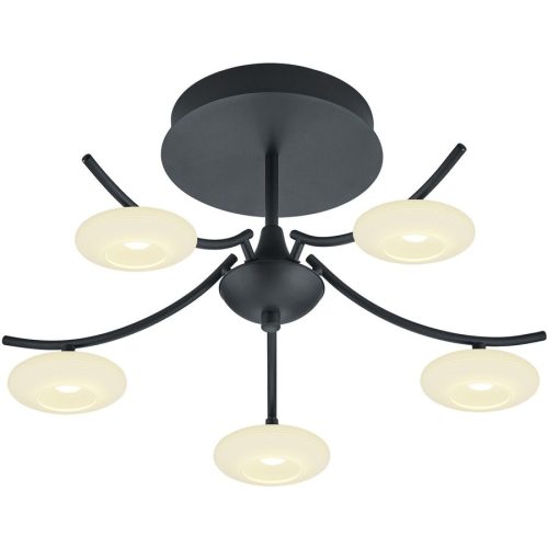 LIVIQUE, Deckenlampe Kari Schwarz Metall 53 cm 28 cm - LED - Lichtfarbe: Extra warmweiss - Deckenlampe- LED Energiesparlampe