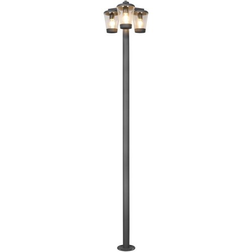 LIVIQUE, Stehlampe aussen Cagver Grau 44.6 cm 220 cm - Farbe: anthrazit - Material: Aluminium-Druckguss - Stehlampe aussen