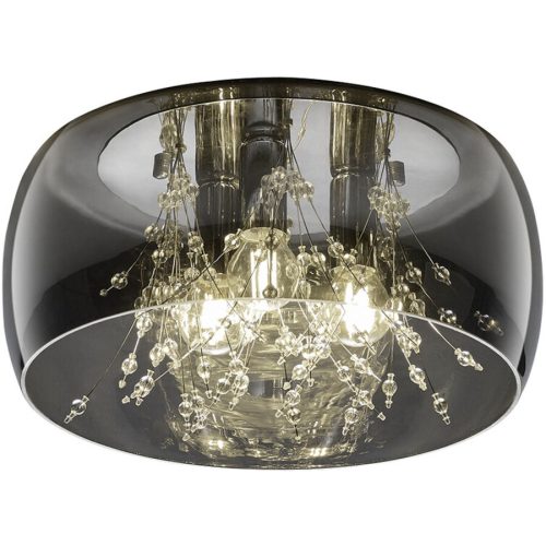 LIVIQUE, Deckenlampe Chave Grau Glas 34 cm 17.5 cm - Farbe: chrom - Deckenlampe