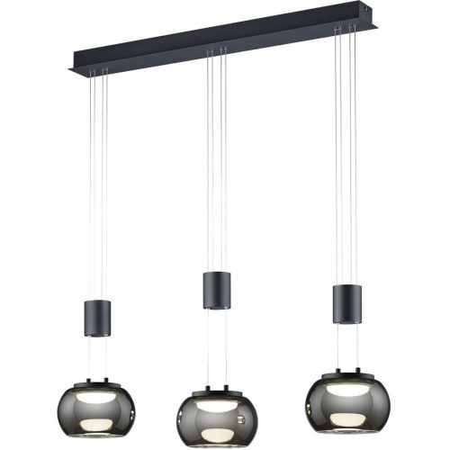 LIVIQUE, Pendellampe Magruela Schwarz Aluminium 82 cm 150 cm - Farbe: schwarz matt - LED - Lichtfarbe: Warmweiss - Pendellampe- LED Energiesparlampe