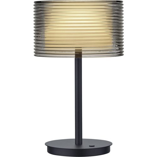Bankamp, Designer-Tischlampe Bankamp Grand Groove schwarz dimmbar D 20 cm H 34 cm - LED - Lichtfarbe: Extra warmweiss - Material: Aluminium -