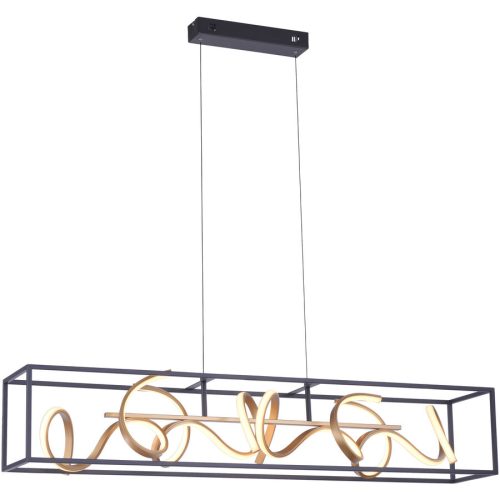 LIVIQUE, Pendellampe Q-Vito Bronze Eisen 59 cm 120 cm - Farbe: messing matt - LED - Lichtfarbe: Warmweiss - Pendellampe- LED Energiesparlampe