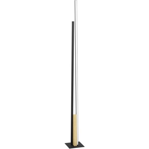 Eglo, Eglo Stehlampe Panagria Braun/Schwarz Aluminium/Holz/Stahl 7.5 cm 146 cm - LED - Lichtfarbe: Warmweiss - Material: Aluminium/Stahl/Holzwerkstoff -