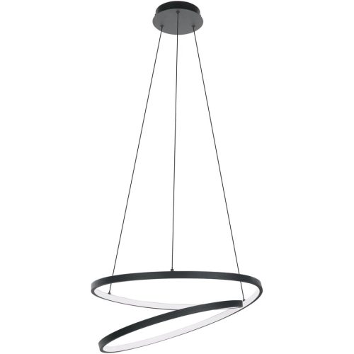 Eglo, Eglo Pendellampe Ruotale Schwarz Aluminium/Stahl 55 cm 150 cm - LED - Lichtfarbe: Warmweiss - Pendellampe- LED Energiesparlampe