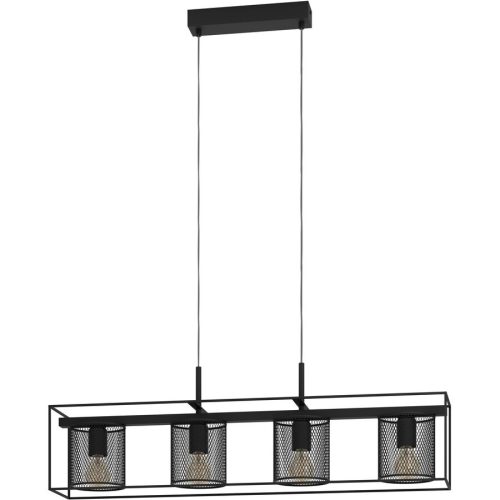 Eglo, Eglo Pendellampe Catterick Schwarz Stahl 16.5 cm 110 cm - Pendellampe