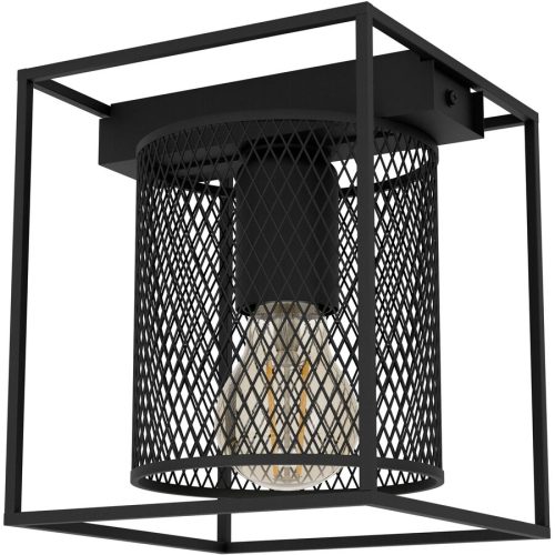 Eglo, Eglo Deckenlampe Catterick Schwarz Stahl 16.5 cm 19 cm - Deckenlampe