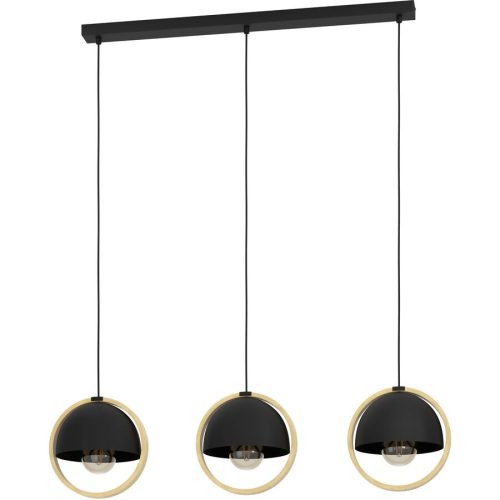 Eglo, Eglo Pendellampe Callow Braun/Schwarz Stahl/Holz 23 cm 110 cm - Material: Holz/Stahl - Pendellampe