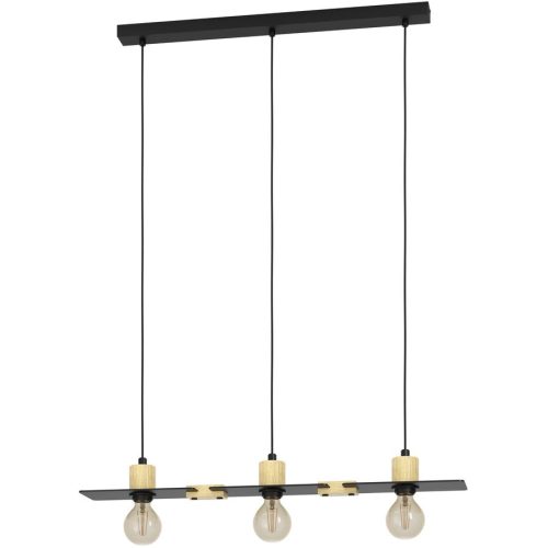 Eglo, Eglo Pendellampe Bramerton Braun/Schwarz Stahl/Holz 12 cm 110 cm - Material: Holz/Stahl - Pendellampe
