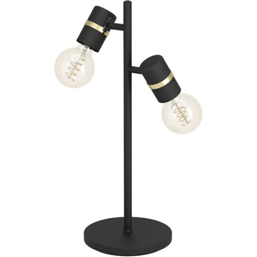 Eglo, Eglo Tischlampe Lurone Schwarz Stahl 5 cm 50 cm - Farbe: Schwarz/Messing - Tischlampe