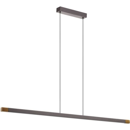 Eglo, Eglo Pendellampe Lisciana Grau Aluminium/Holz/Stahl 3.5 cm 110 cm - LED - Lichtfarbe: Warmweiss - Material: Aluminium/Stahl/Holzwerkstoff -