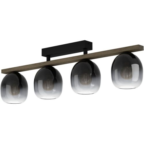 Eglo, Eglo Deckenlampe Filago Braun/Schwarz Stahl/Holz 14.5 cm 25 cm - Material: Holz/Stahl - Deckenlampe