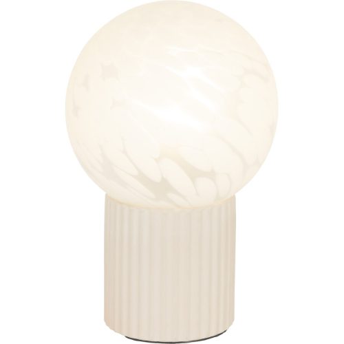 LIVIQUE, Tischlampe Alva Beige/Weiss Keramik/Glas 15 cm 23 cm - Farbe: Beige, Weiss - Material: Keramik, Glas - Tischlampe