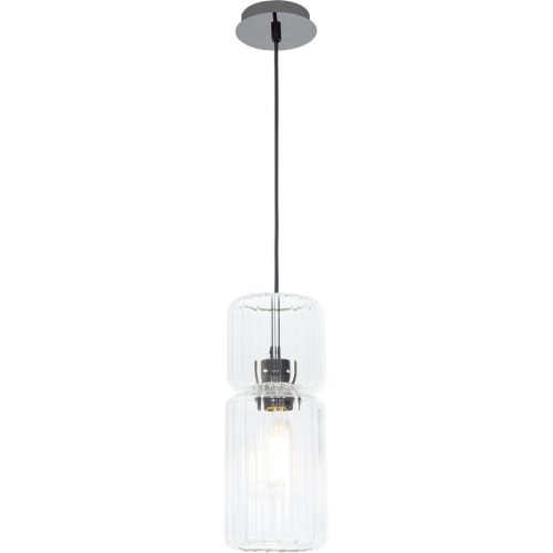 LIVIQUE, Pendellampe Harmon Grau/Transparent Glas/Metall 13.2 cm 120 cm - Farbe: Anthrazit matt/Transparent - Material: Metall/Glas - Pendellampe