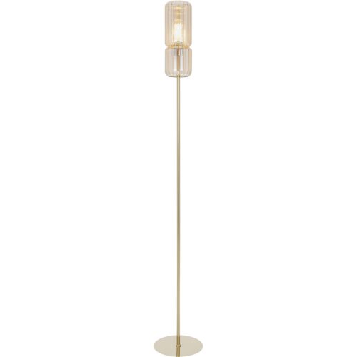 LIVIQUE, Stehlampe Harmon Transparent/Gold Glas/Metall 13.2 cm 155 cm - Farbe: messing - Material: Metall/Glas - Stehlampe