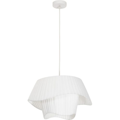 LIVIQUE, Pendellampe Esla Weiss Metall/Stoff 40 cm 150 cm - Farbe: weiss matt - Material: Metall/ Stoff - Pendellampe