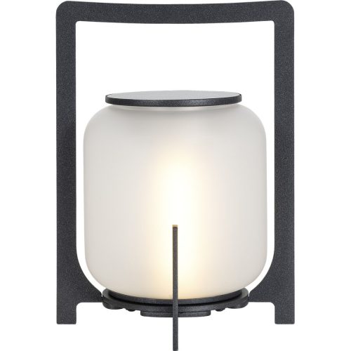 LIVIQUE, Solarlampe Glendale Grau Eisen/Glas 19 cm 26 cm - Farbe: anthrazit - LED - Lichtfarbe: Extra warmweiss - Material: Glas/Eisen - Solarlampe- LED
