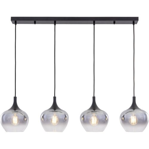 LIVIQUE, Pendellampe Tiara Schwarz/Transparent Glas/Metall 100 cm 120 cm - Material: Metall/Glas - Pendellampe