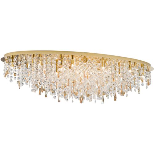 Briamond, Briamond Deckenlampe Crystalriver Gold/Transparent Stahl/Kristall 120 cm 31 cm - Deckenlampe