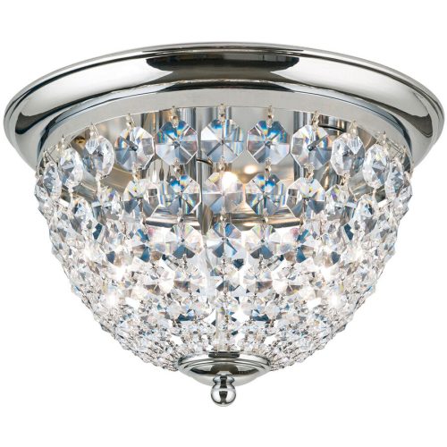 Briamond, Briamond Deckenlampe Plafond Grau Stahl/Kristall 35 cm 24 cm - Farbe: Chrom/klar - Deckenlampe