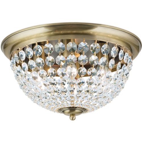 Briamond, Briamond Deckenlampe Plafond Kristall/Messing 50 cm 30 cm - Farbe: Patina - Material: Messing/Kristall - Deckenlampe