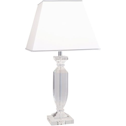 Briamond, Briamond Tischlampe Pokal Grau Stahl/Kristall 36 cm 70 cm - Farbe: Chrom/klar - Tischlampe
