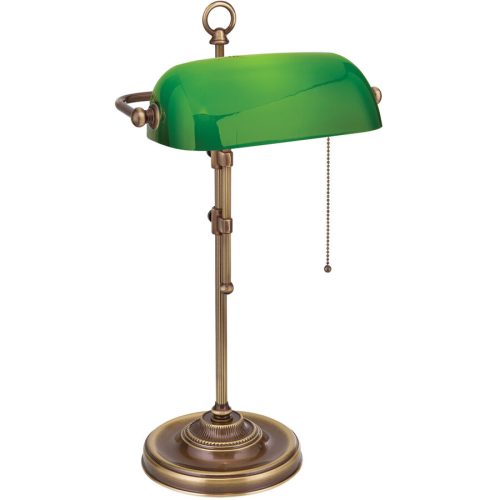 Briamond, Briamond Tischlampe Harvard Grün Glas/Messing 28 cm 53 cm - Farbe: patina/grün - Material: Messing/Glas - Tischlampe