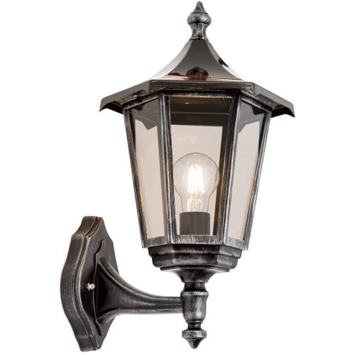 LIVIQUE, Wandlampe aussen Hermine Schwarz/Silber 30 cm - Material: Siluminguss - Wandlampe aussen