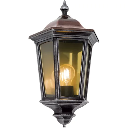 LIVIQUE, Wandlampe aussen Hermine Schwarz/Silber 14 cm - Material: Siluminguss - Wandlampe aussen