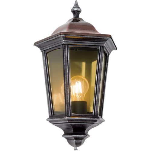 LIVIQUE, Wandlampe aussen Hermine Schwarz/Silber 14 cm - Material: Siluminguss - Wandlampe aussen