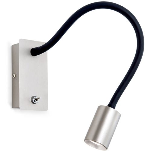 LIVIQUE, Wandlampe Kurt Grau Stahl 46 cm - Farbe: Nickel satiniert - Lichtfarbe: Warmweiss - Wandlampe