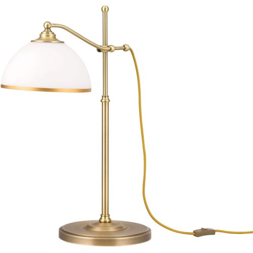 LIVIQUE, Tischlampe Old Lamp Stahl 32 cm 25 cm - Farbe: Altmessing - Tischlampe